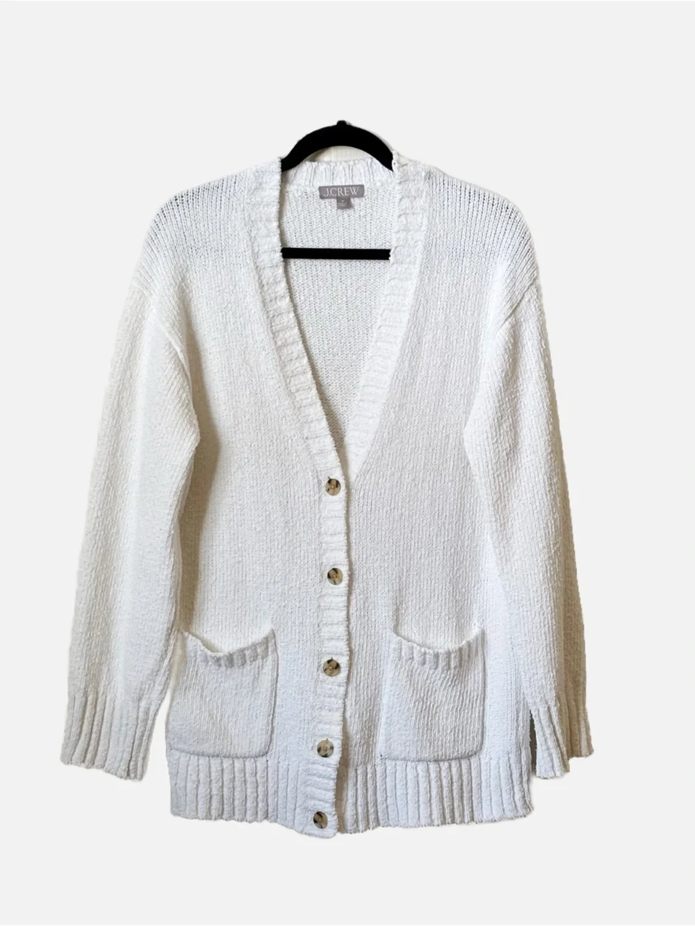 J. Crew Women’s Marina V-neck Knit Relaxed Fit Cardigan Button Front Medium